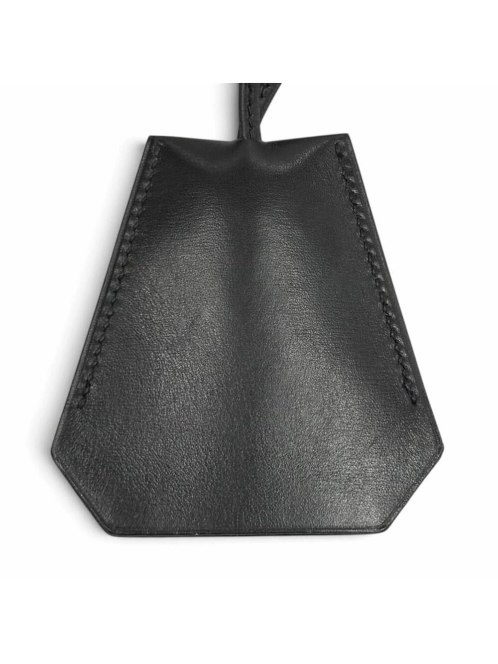 Hermes Vintage Leather Silver Martin Margiela Era Clochette Charm Necklace Black